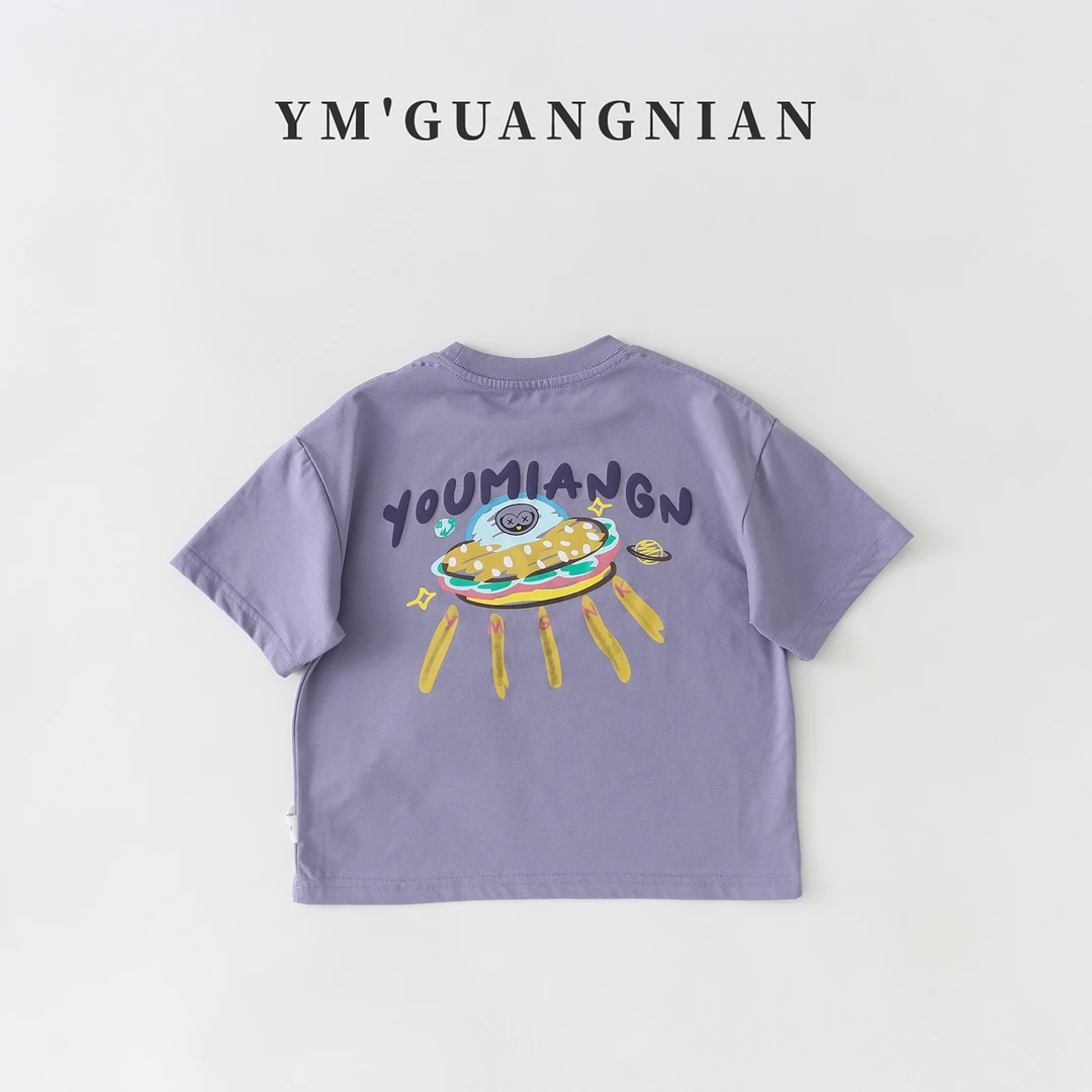 【幼棉光年】夏季亲子短袖T恤韩版圆领男童简约1220225