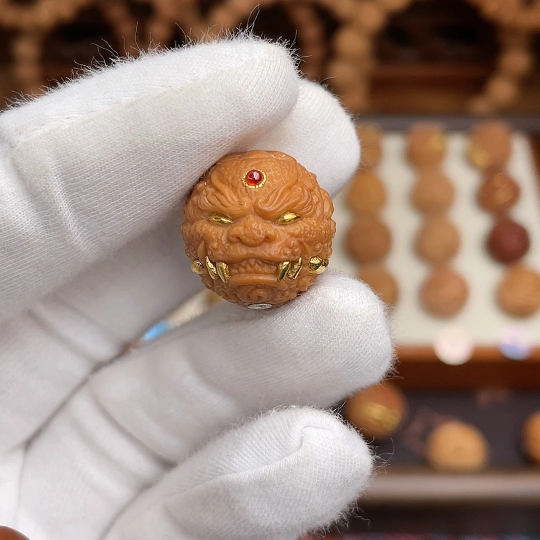 吊坠猴头核桃满工万福唐狮