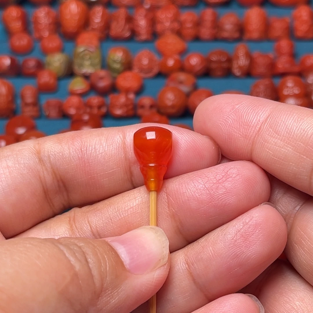 南红玛瑙配饰未镶嵌冰红三通9.4mm