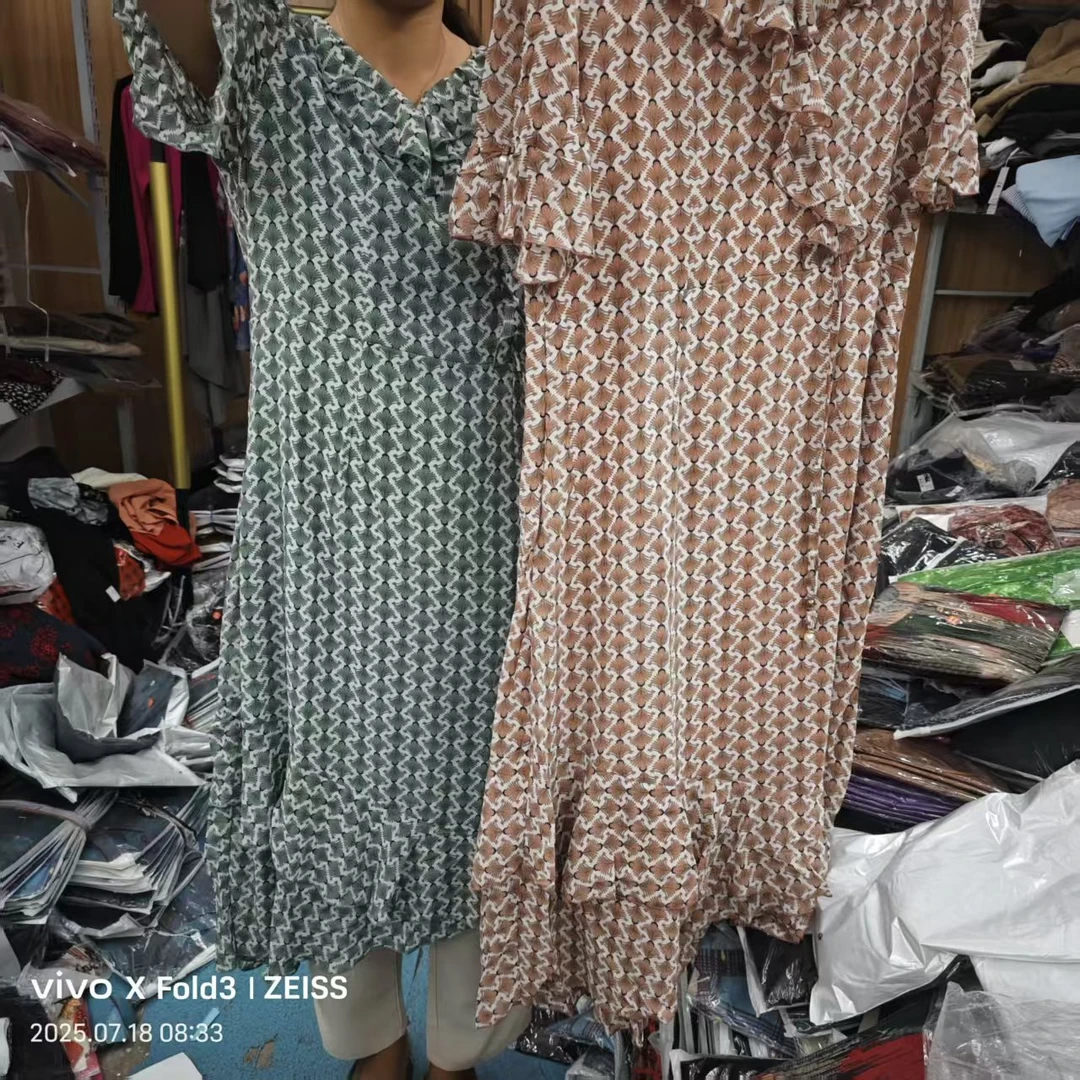 F361夏常规碎花裙夏季纯色套头连衣裙碎花薄款中式老钱风女款舒适