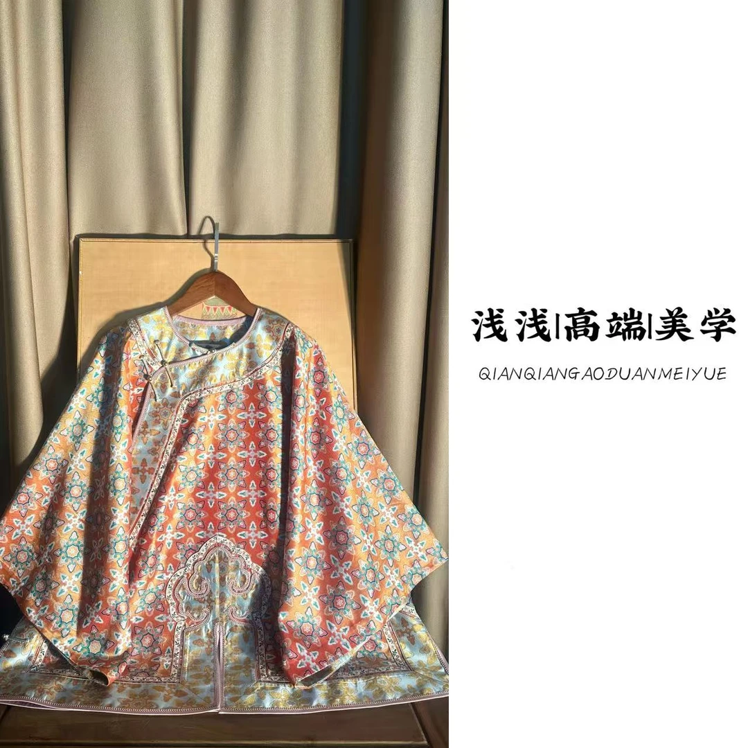 『遍地莲花』张和才蜀锦面料中式复古中国风手工高定传统休闲太太服