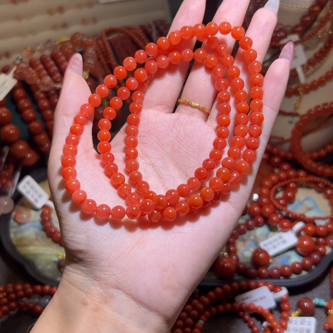 南红玛瑙未镶嵌手链6mm