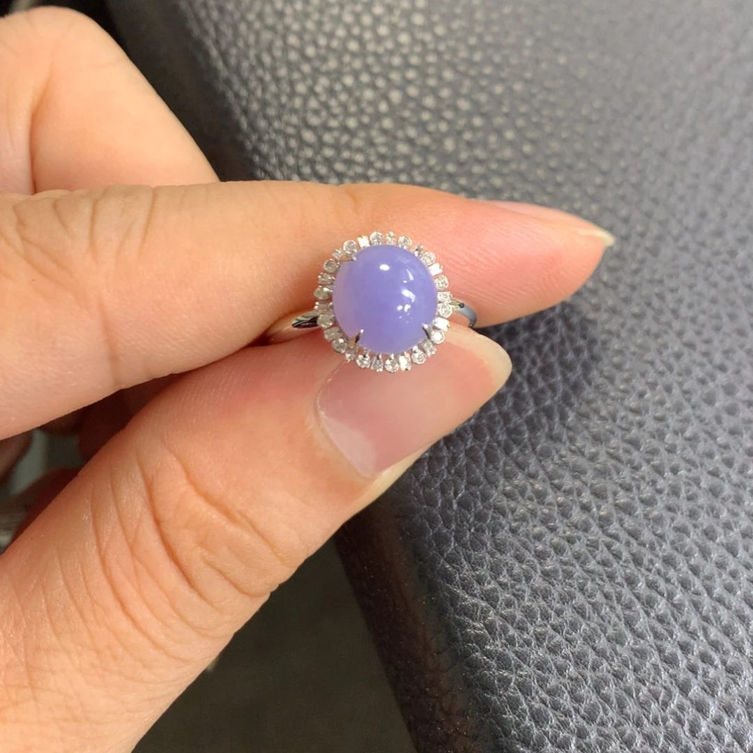 翡翠戒指18K金镶嵌翡翠