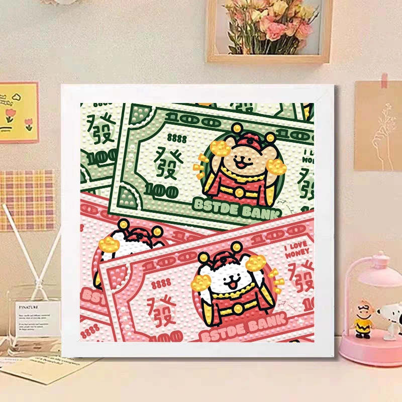 钻石画卡通礼物|diy自粘钻新款ins浪漫治愈超可爱解压钻石绣礼物