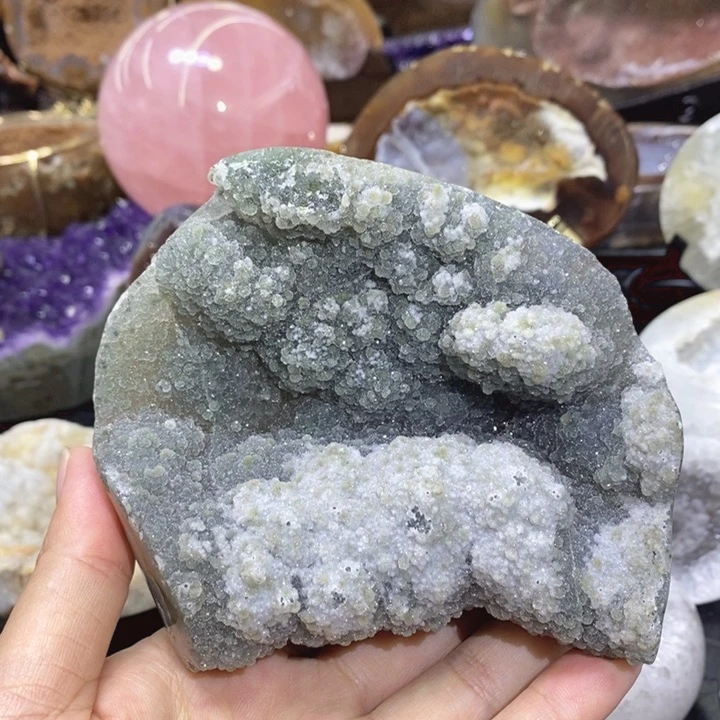 未镶嵌珠宝半成品水晶绿啵啵晶簇