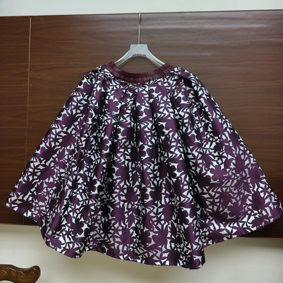 8205黄姐跳舞同款重工提花蓬蓬裙-裙长70