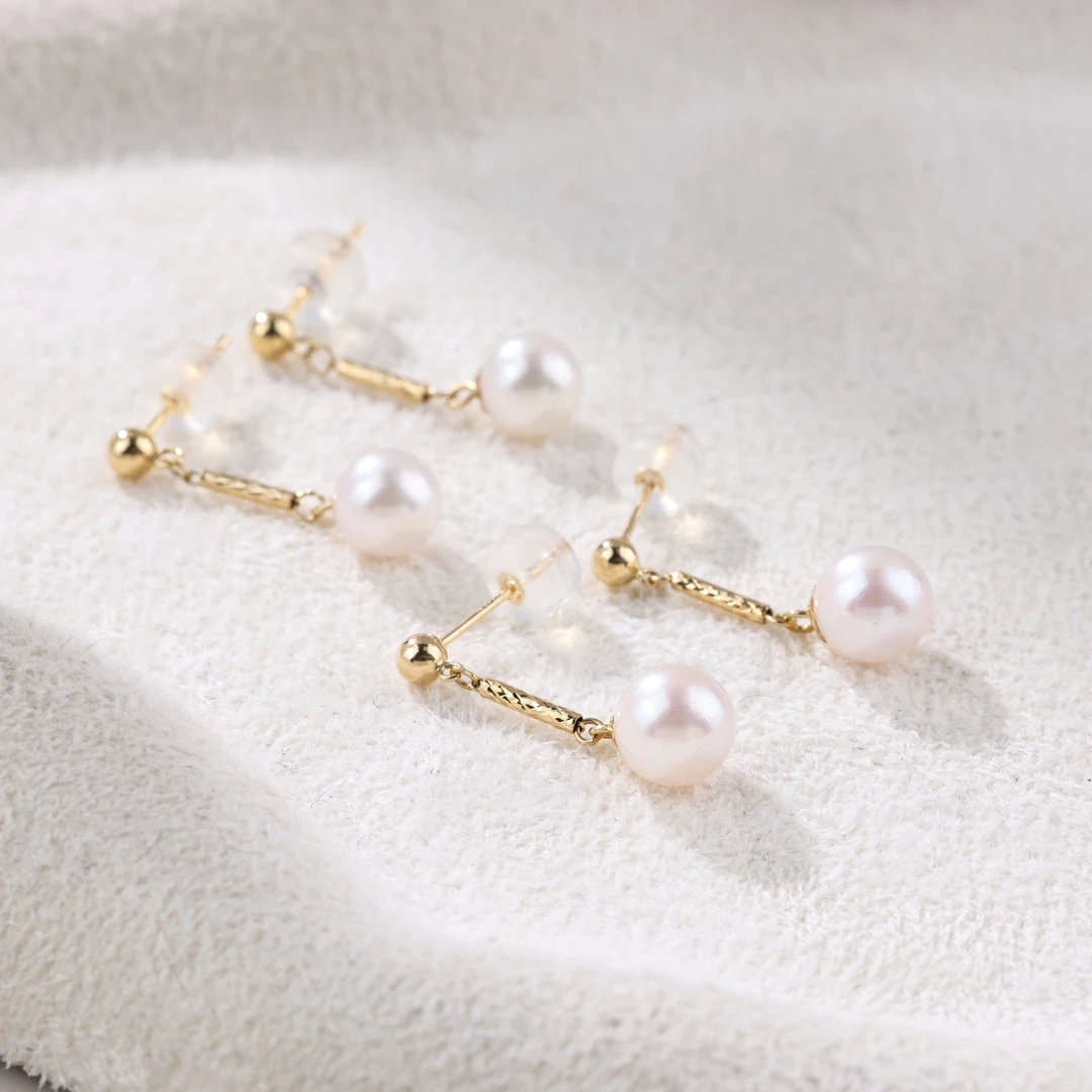 【举石臻选】TA0715-1618-25海水有核珍珠耳饰18k（一对/多样性发）H