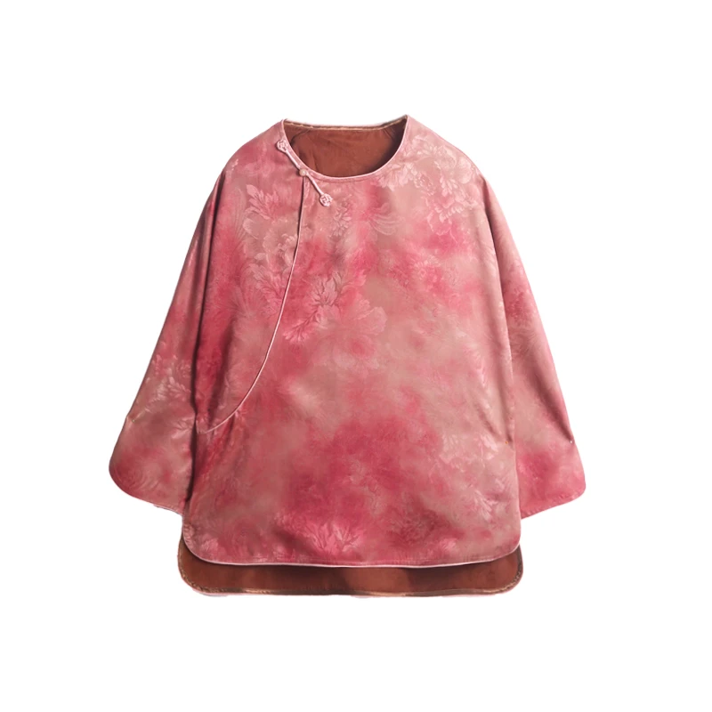 25姆米大牡丹满分桑蚕丝桑波段香云纱圆领斜襟衬衣252167-2-3