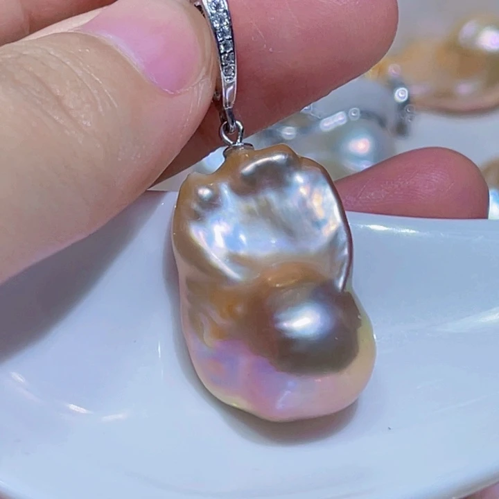 淡水珍珠银S925镶嵌颈饰