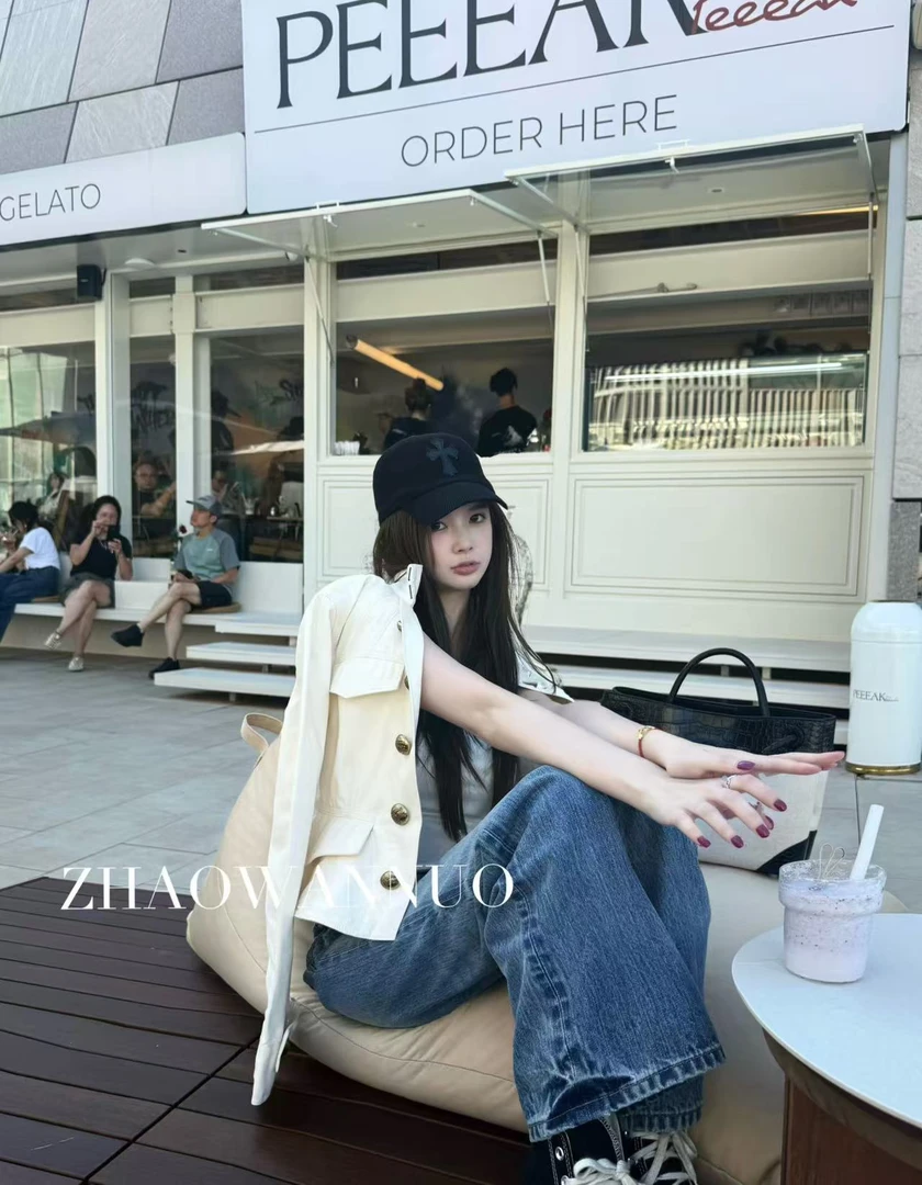 ZHAO WANNUO 丨 Br*y白色明线立领金扣夹克外套NC0755