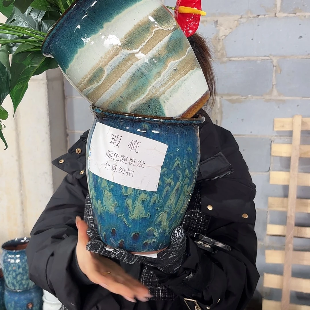 瑕疵红陶高22-18两个