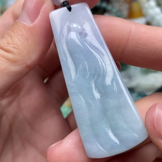 翡翠吊坠(不含链)铂Pt950镶嵌