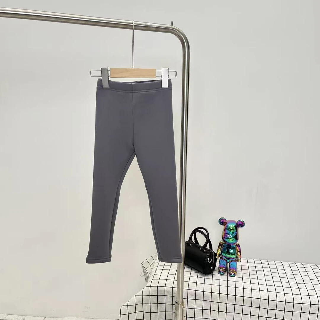 秋冬女童加绒打底裤灰色 2659阁系