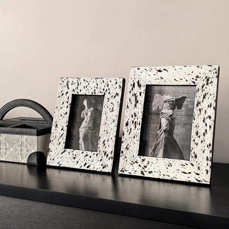 态生活ins轻奢风马毛相框摆台装饰画框高颜值家居样板间装饰摆件