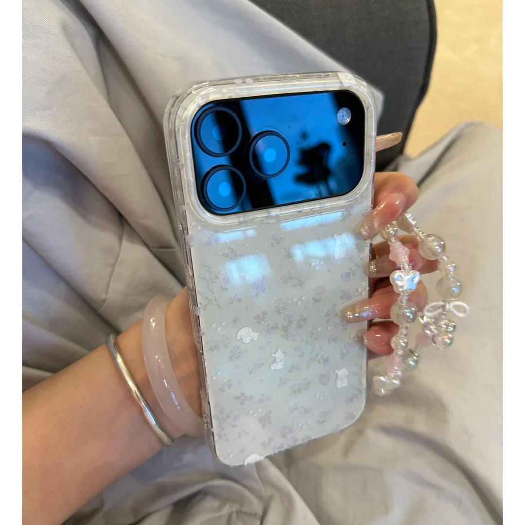 碎花小兔适用苹果17/16promax手机壳15/14/13/12/xsmax/xr防摔壳