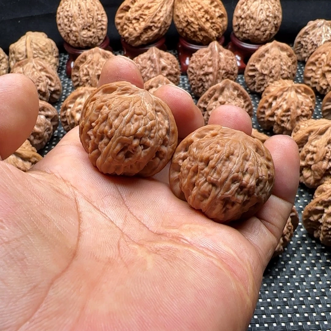 吊坠文玩核桃全品石子磨盘37