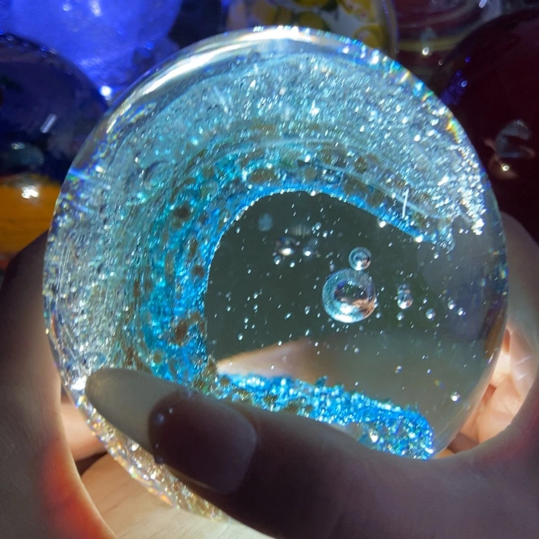琉璃手工艺品天*色微瑕