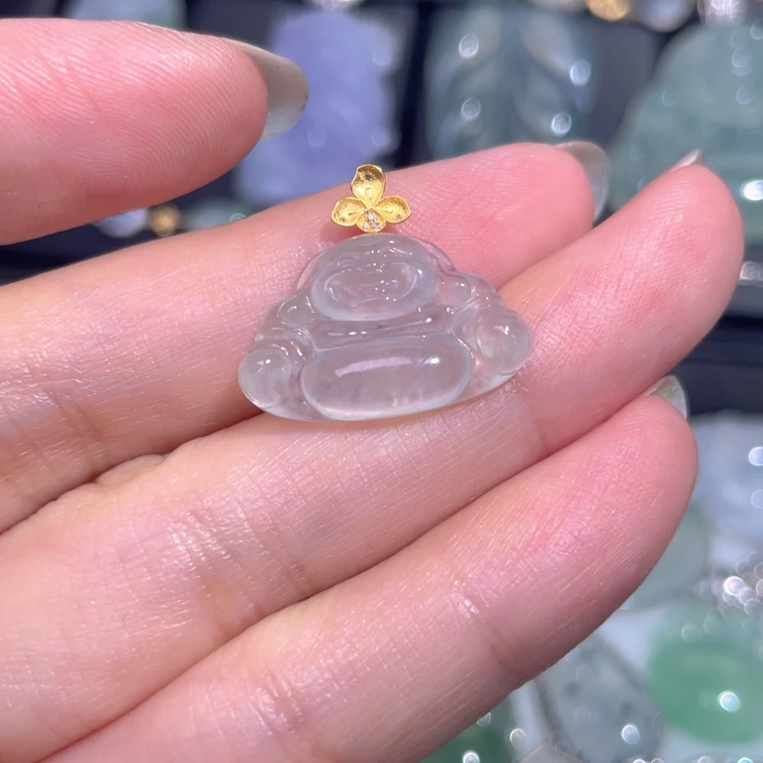 颈饰18K金镶嵌翡翠翡翠