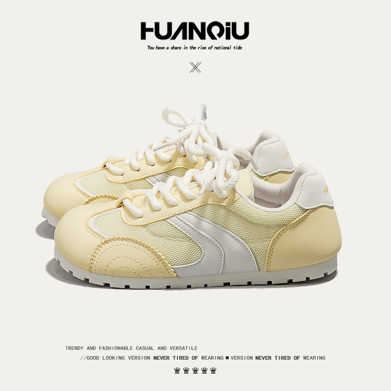 环球夏季出游透气多巴胺薄款德训鞋女小众百搭ins潮小白鞋HC6926
