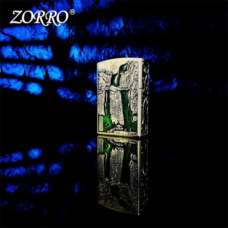 ZORRO  高山流水绿色【ZK-37-1】煤油打火机生日礼物送男友时尚