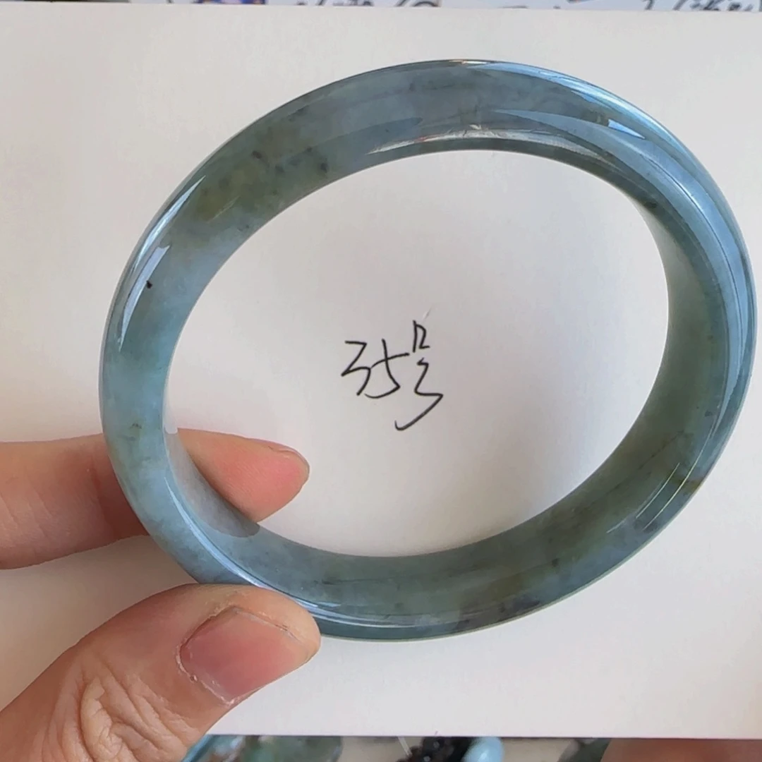 翡翠手镯未镶嵌老坑58.9牛仔蓝