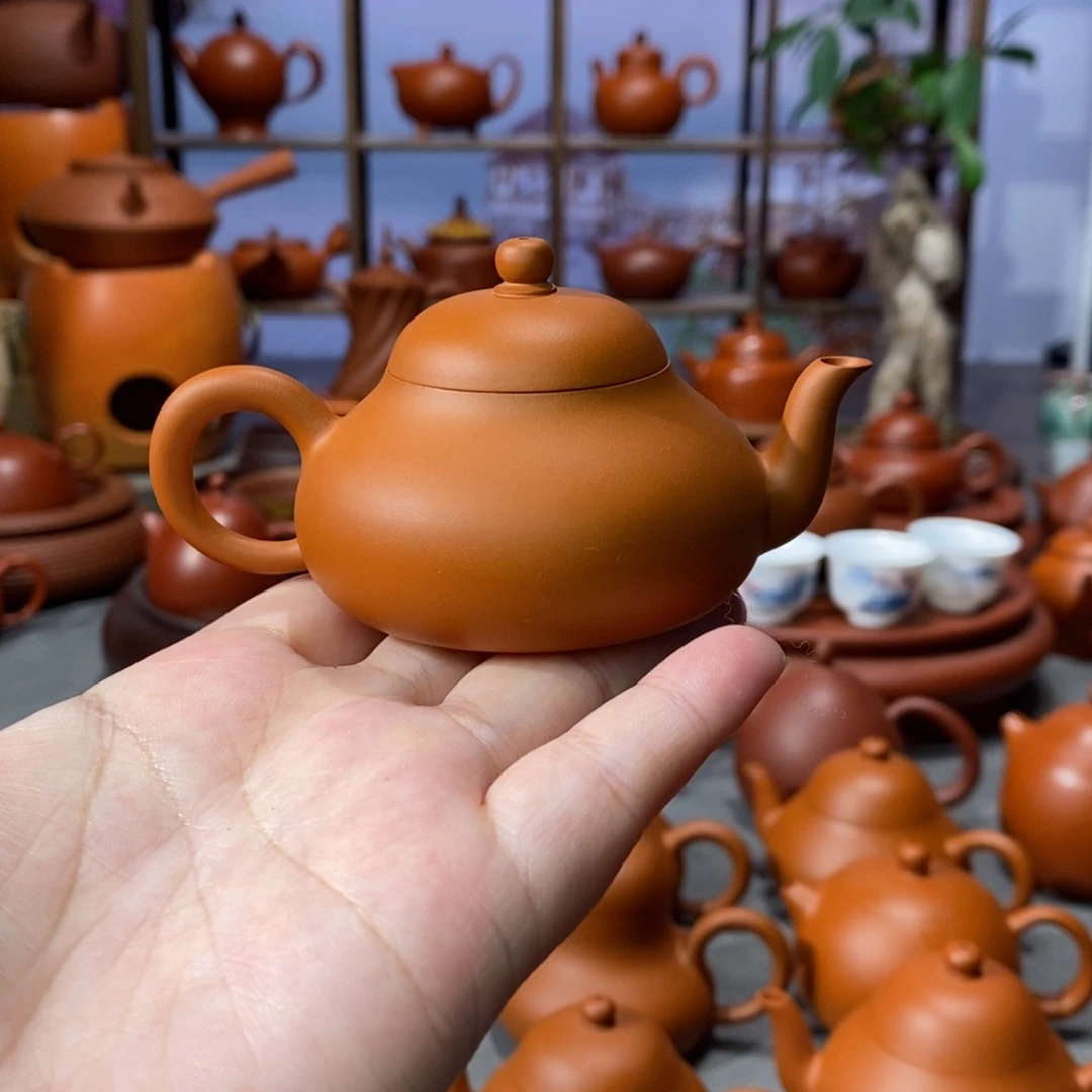 紫砂茶壶陈伟庆鸡蛋黄小梨壶60c