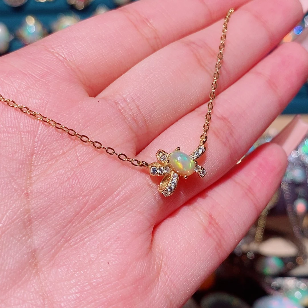 欧泊银S925镶嵌项链