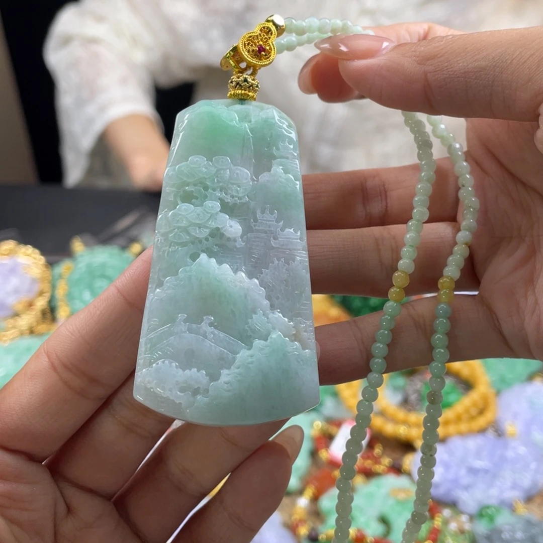 翡翠未镶嵌颈饰代编织