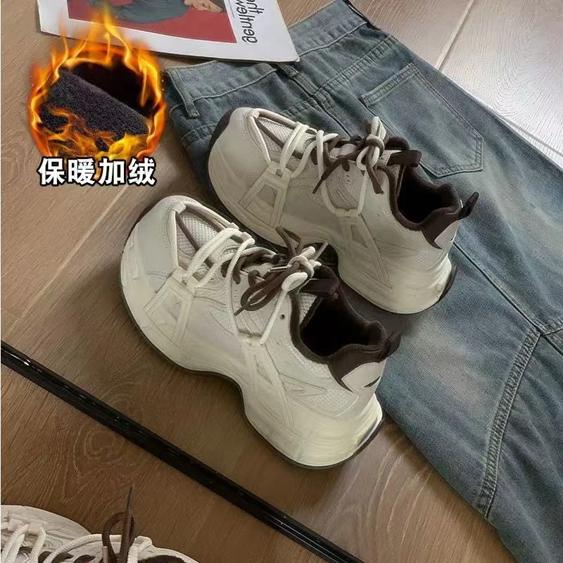 1-89-1 冬季新款复古百搭学生厚底鞋子轻便女鞋休闲鞋 XXX/0115