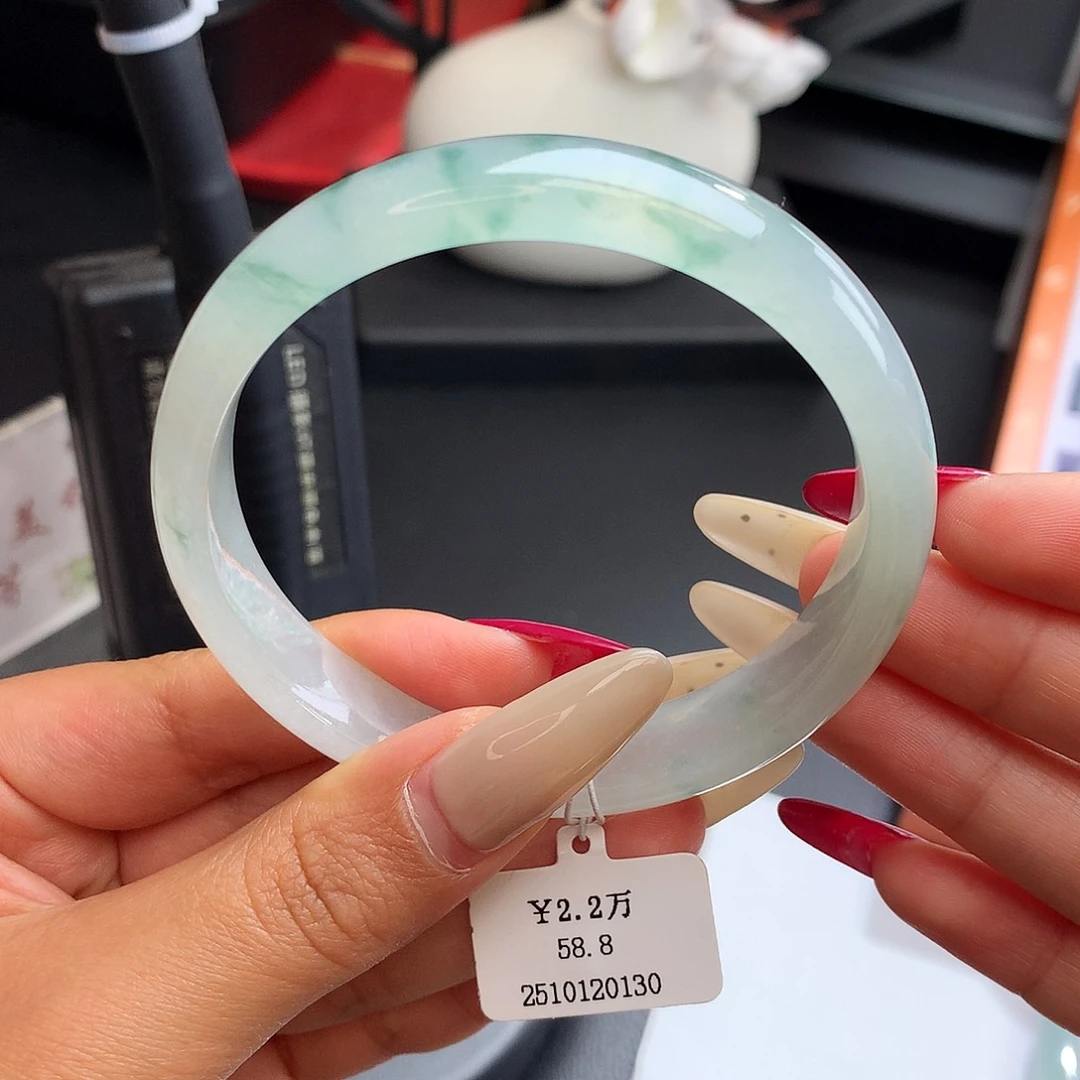 未镶嵌手镯翡翠58.8正圈冰晴水飘花