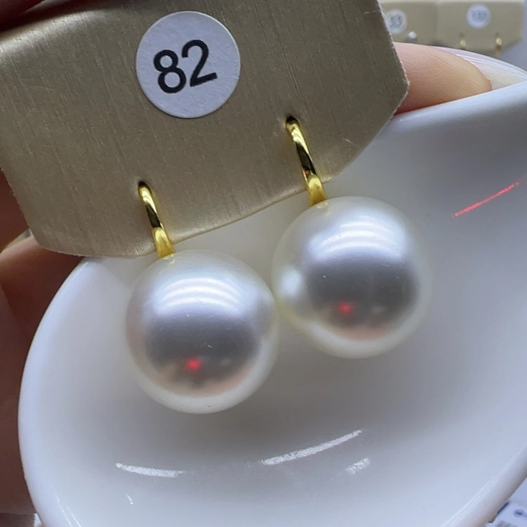 耳饰银S925镶嵌淡水珍珠