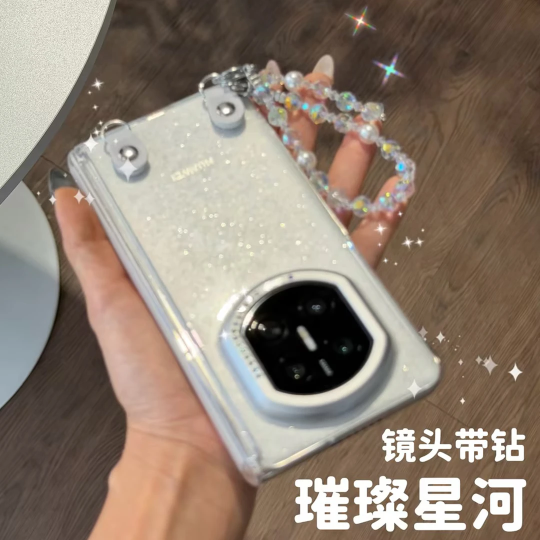 适用华为matex7手机壳新款透明闪粉matex6典藏版中轴全包保护壳X7