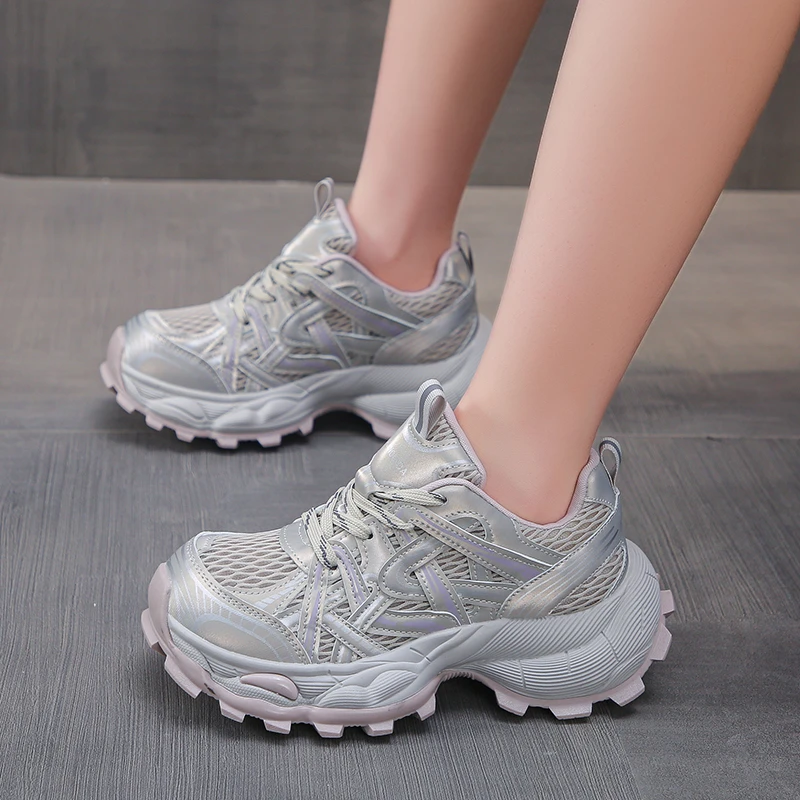 网面拼色厚底夏季女鞋休闲鞋厚底韩版老爹鞋ins百搭时尚网红5068