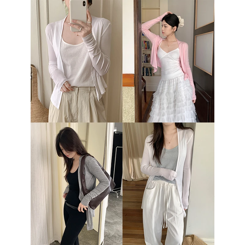 Miss sumeyY3784#3785#自制莱赛尔长短款防晒外套松弛感针织开衫