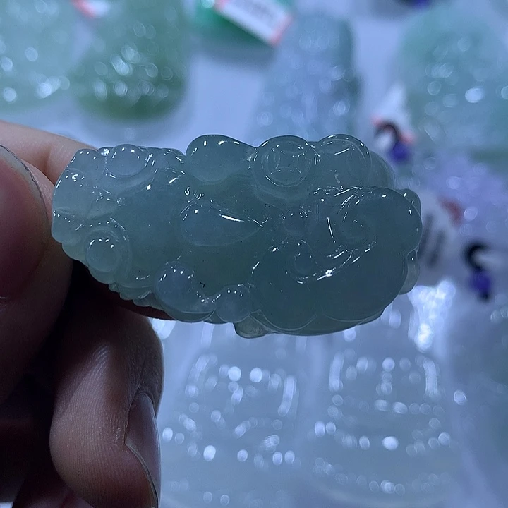 翡翠18K金镶嵌颈饰天然翡翠A货吊坠