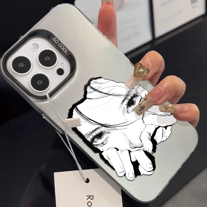 凝视女孩适用于苹果13手机壳潮iphone12小米一加ACE2华为华为MAT
