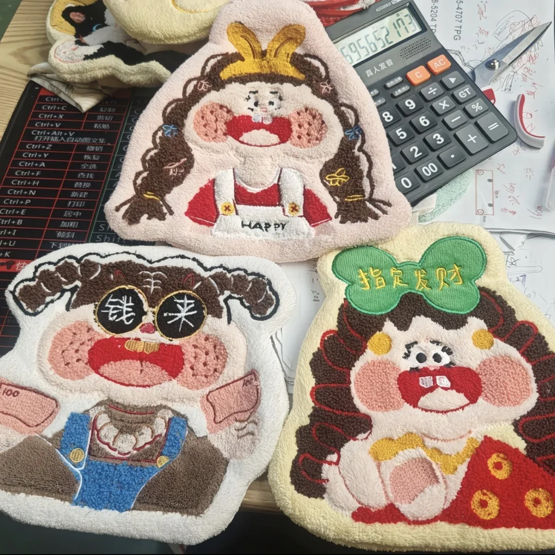 听主播编码～～可爱风D129刺绣卧室双面加厚可爱吸水厨房擦手巾柔软