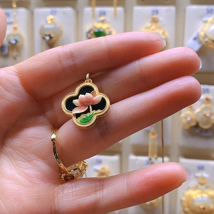 和田玉颈饰银S925镶嵌