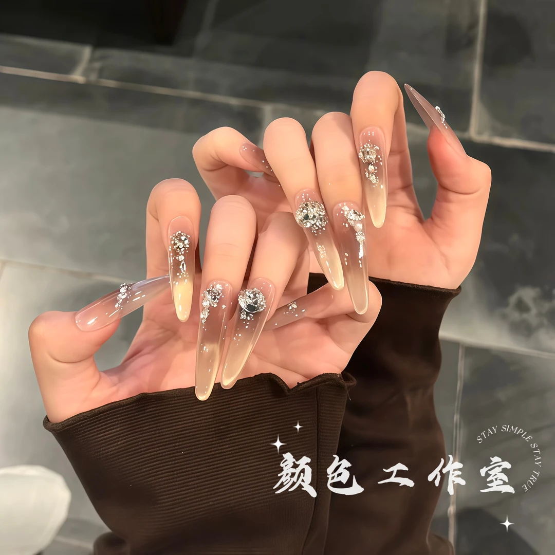 【栗糖浆】喵喵·早秋高级感秋茶色显白猫眼爆闪氛围穿戴甲美甲贴片