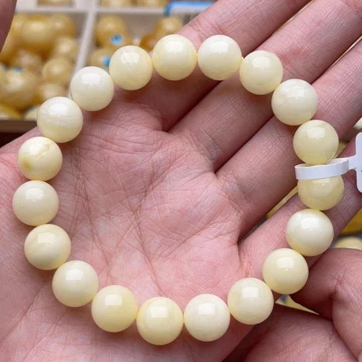 裸石琥珀未镶嵌蜜蜡圆珠手串