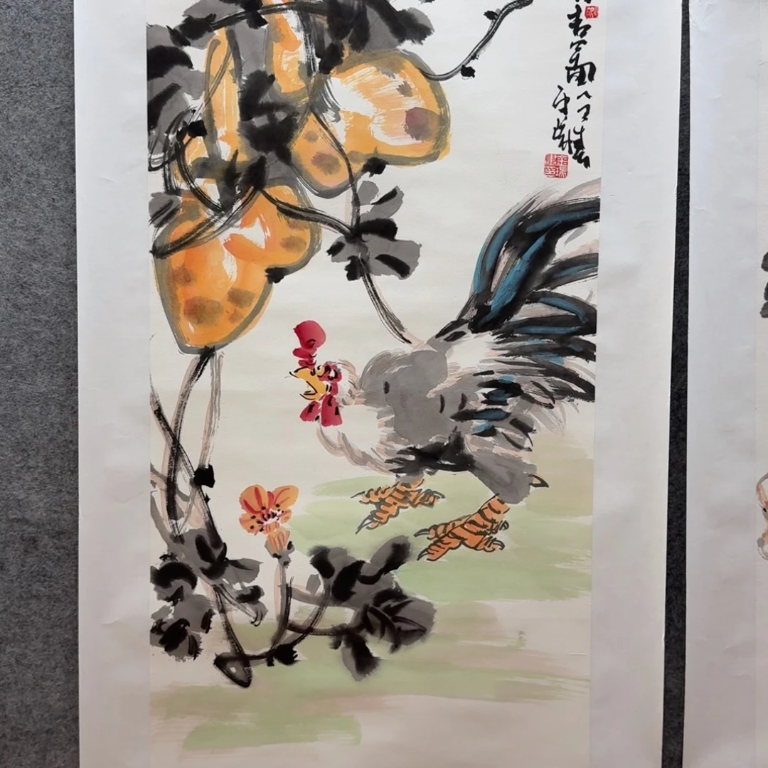 国画姚金瑞100x50花鸟作品