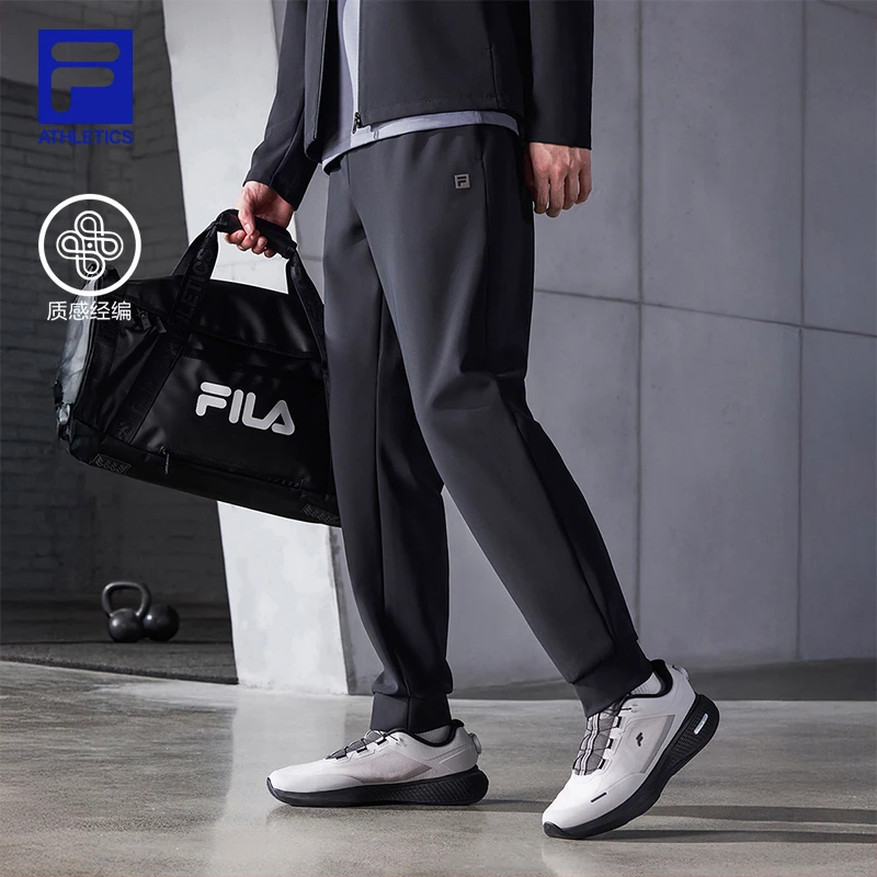 FILA斐乐男士秋冬【加厚束脚】户外运动针织保暖长裤A11M541608F