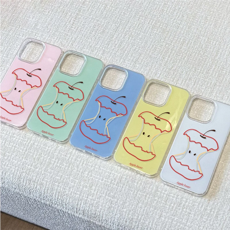 ins线条苹果核适用苹果16Promax手机壳iPhone13保护套15PRO女款14