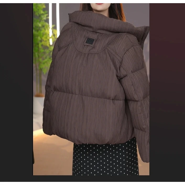 简约通勤宽松休闲棉服2025冬季新款舒适百搭厚款保暖上衣