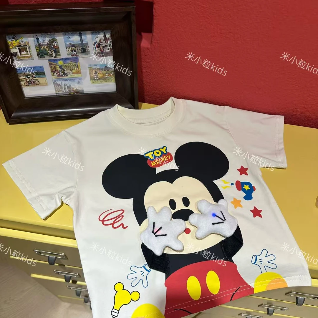 【米粒Kids】巴斯光年米色米奇双手亮灯短袖(非汉服)