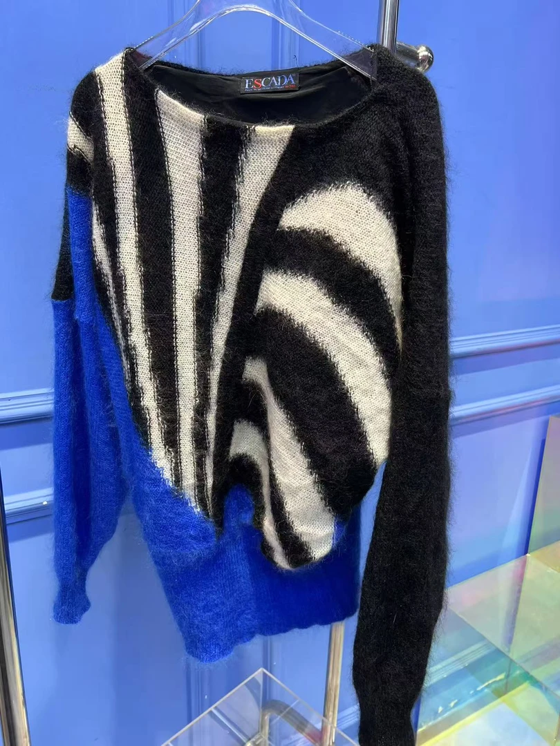 G00048 网红针织时尚百搭宽松秋冬套头气质潮流设计师圆领衬衣