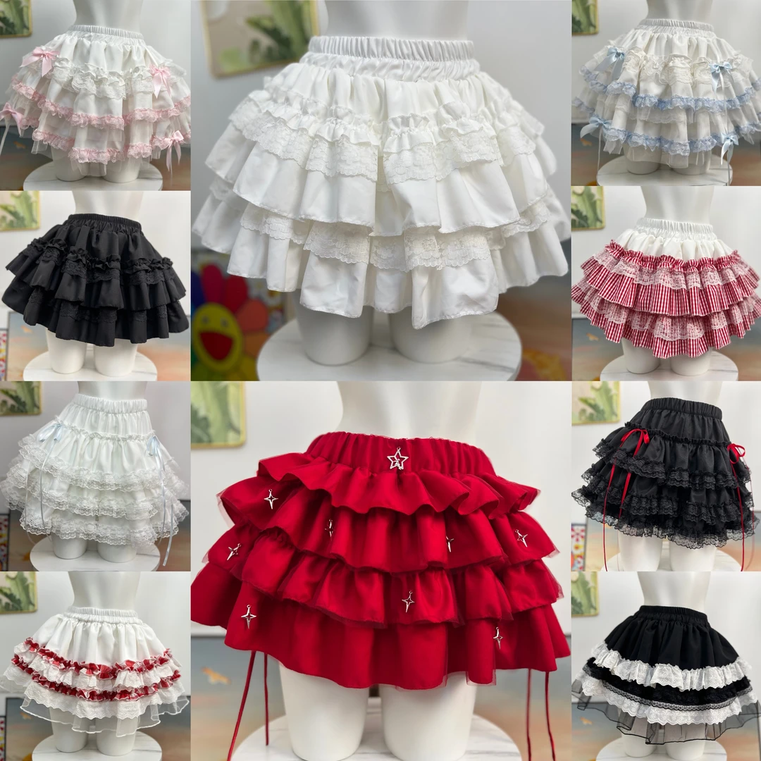 （01-199）春夏高腰显瘦新款辣妹蛋糕裙半身裙百搭短裙