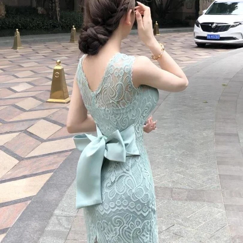 小香风「昔雨漫春」法式轻奢气质纯欲性感修身显瘦收腰后妈裙连衣裙