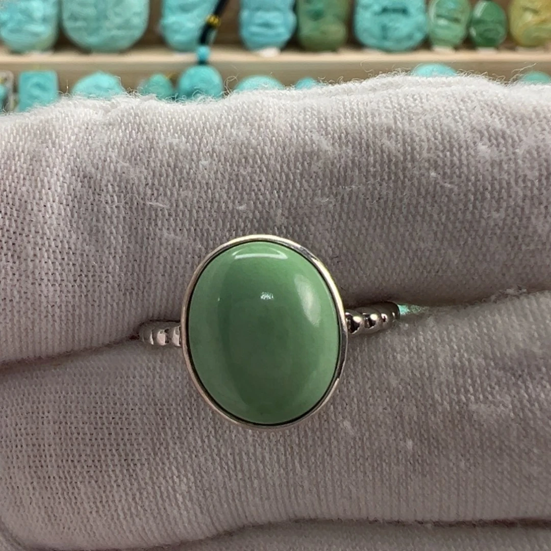 银S925镶嵌绿松石戒指