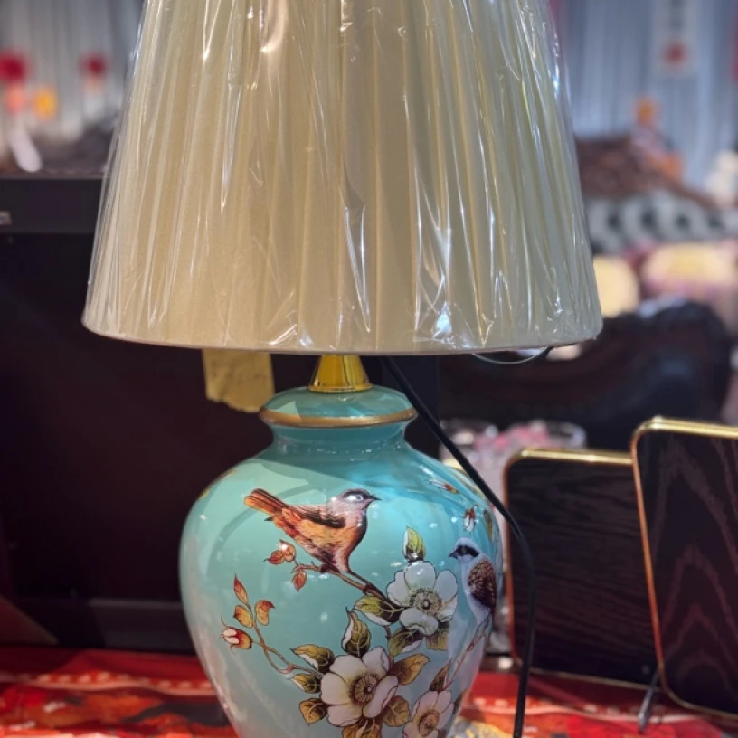 床头灯美式复古摆件轻奢水晶台灯设计师家用高级